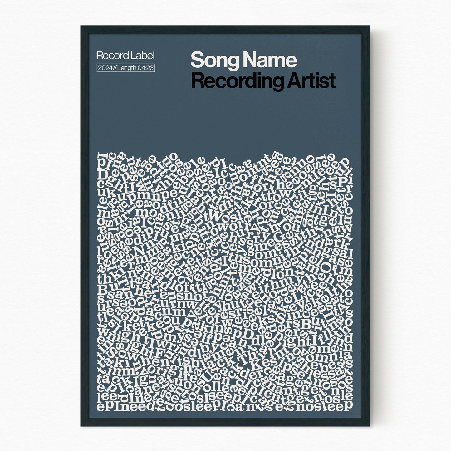 Custom Song Lyric Print (Black Frame)