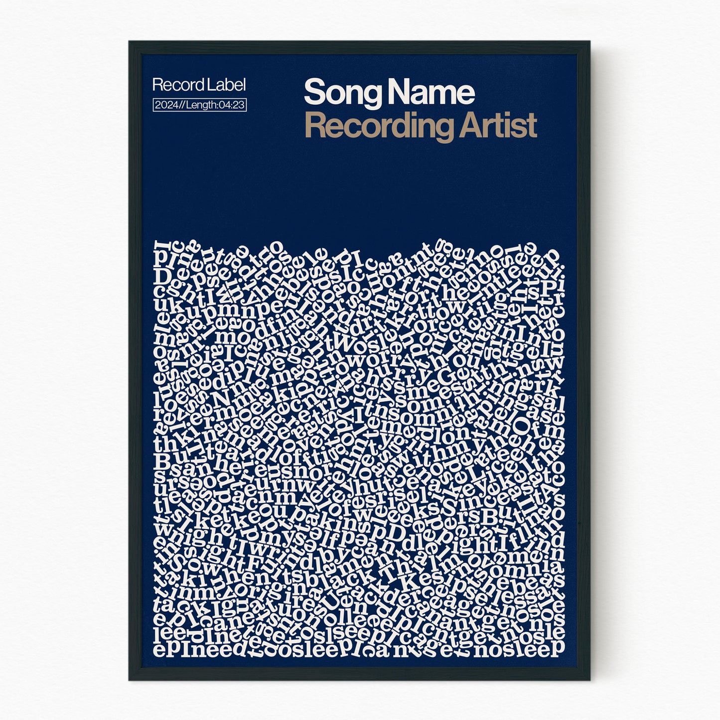 Custom Song Lyric Print (Black Frame)