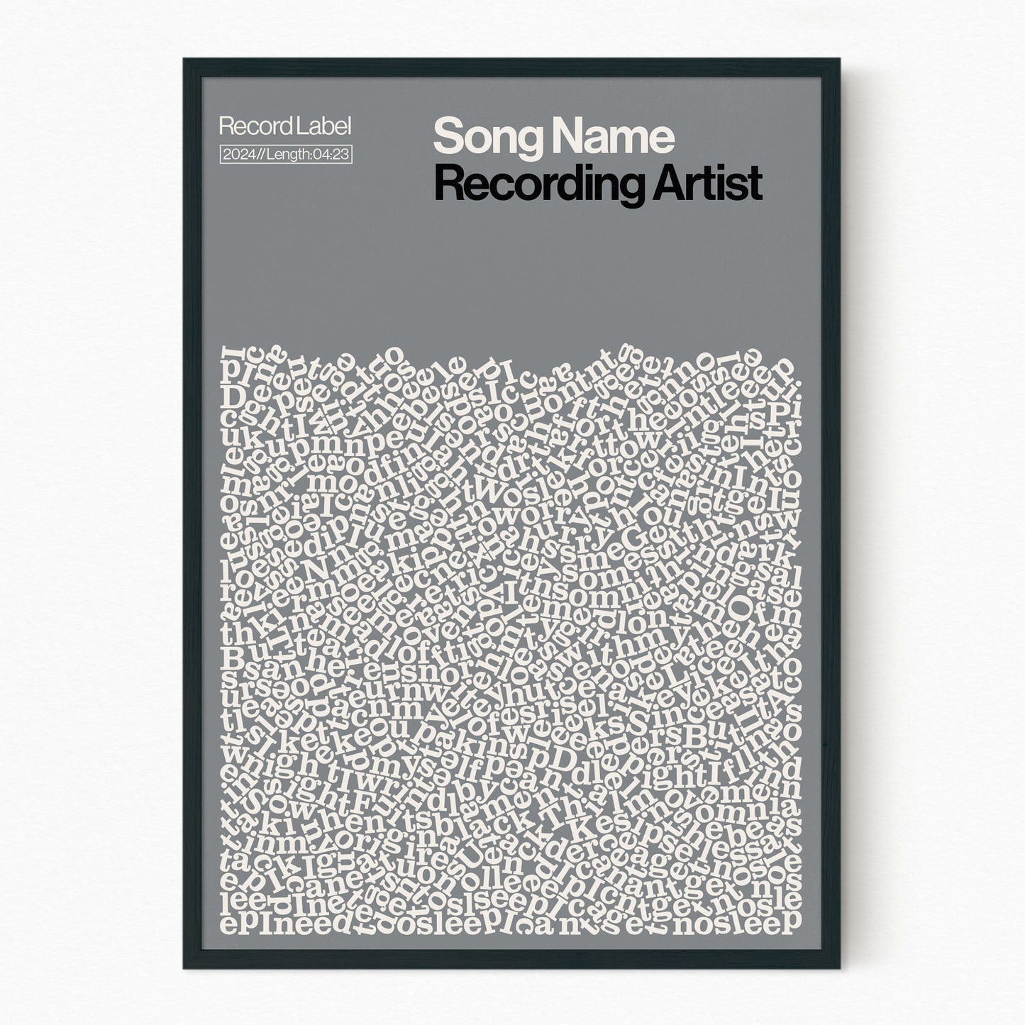 Custom Song Lyric Print (Black Frame)