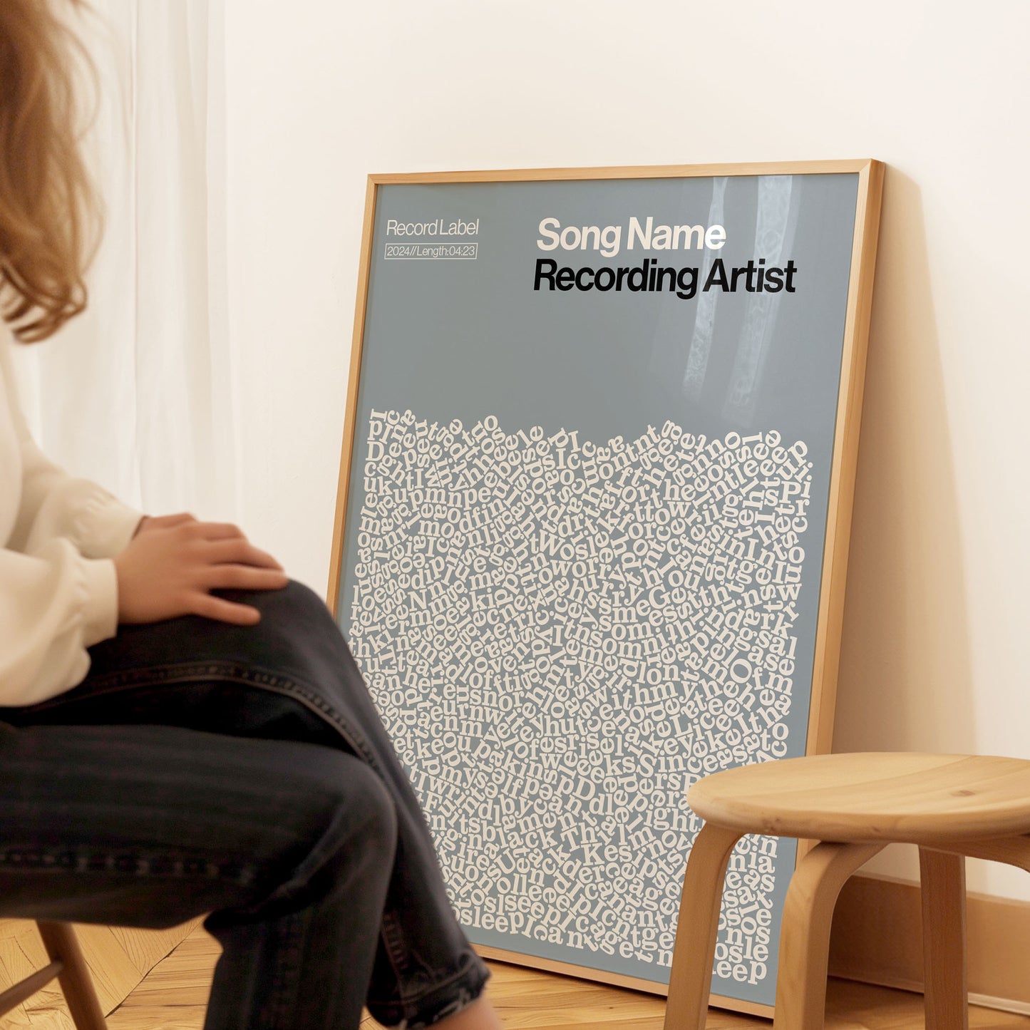 Custom Song Lyric Print (Natural Frame)