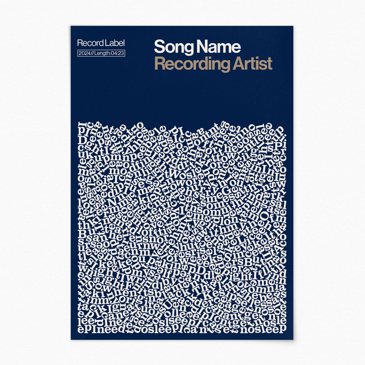 Custom Song Lyric Print (no frame)