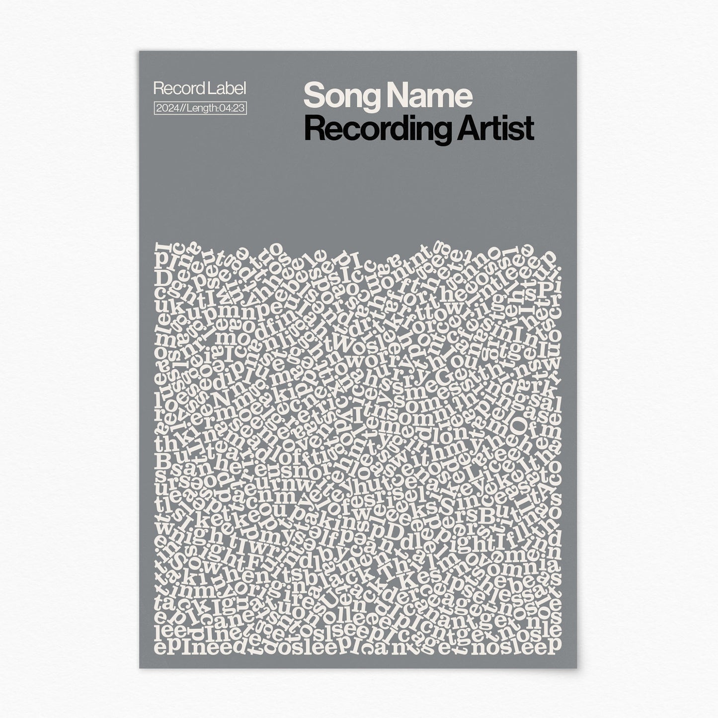 Custom Song Lyric Print (no frame)