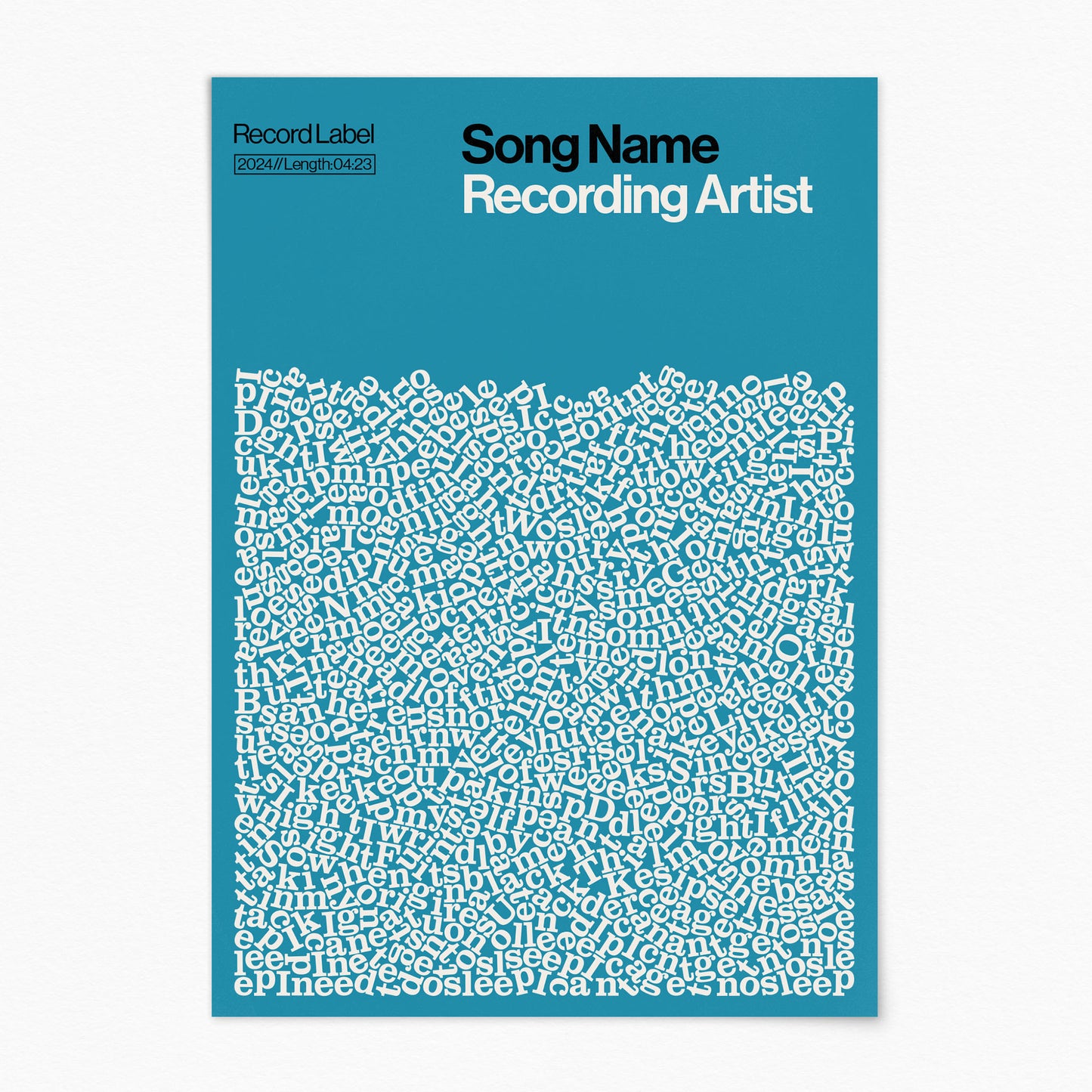Custom Song Lyric Print (no frame)