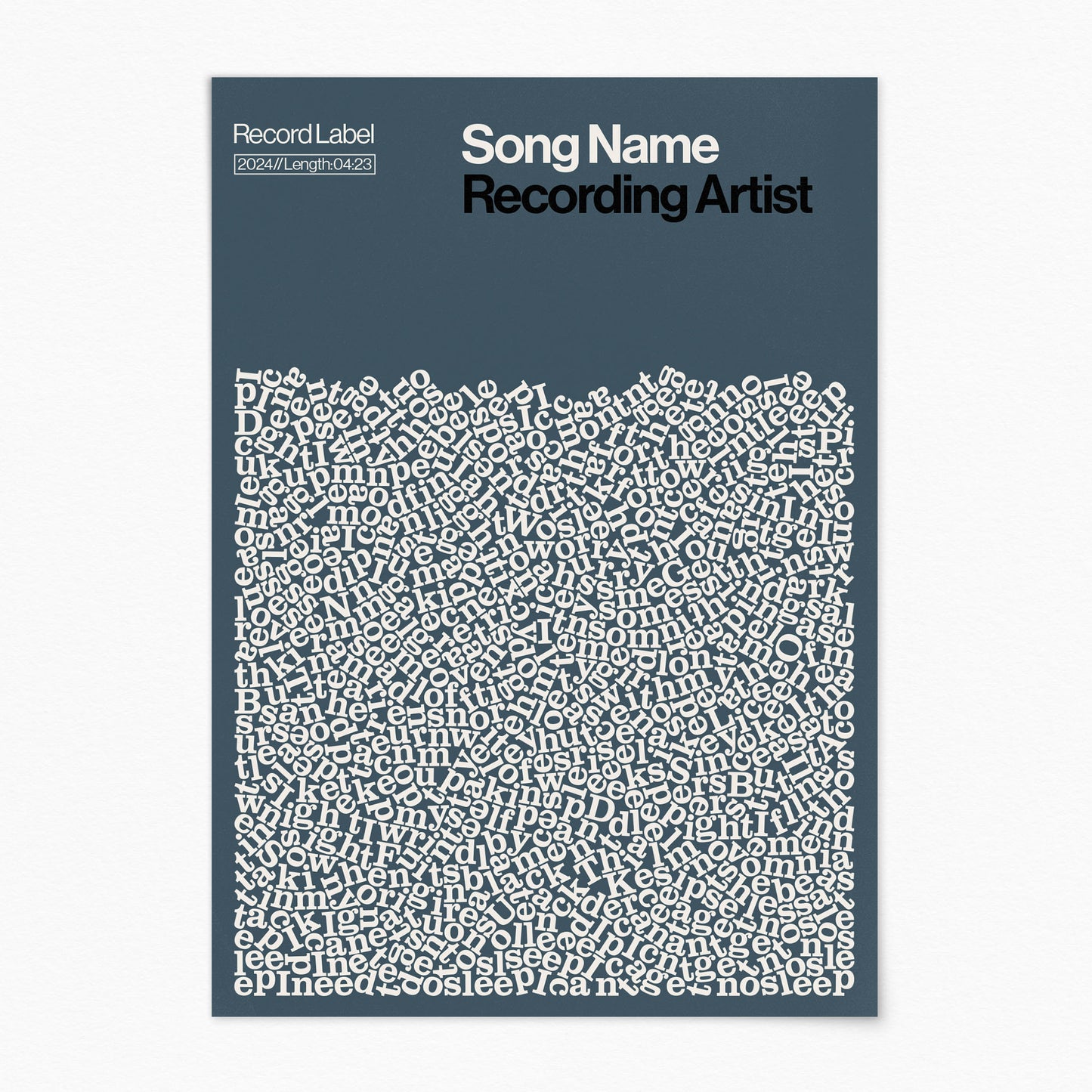 Custom Song Lyric Print (no frame)