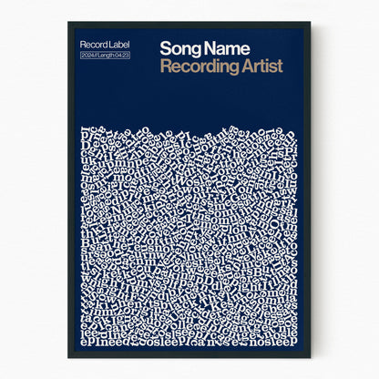 Custom Song Lyric Print (Black Frame)