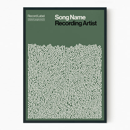 Custom Song Lyric Print (Black Frame)