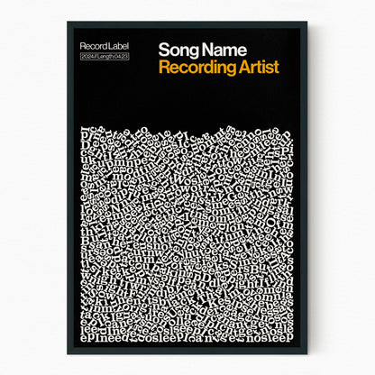 Custom Song Lyric Print (Black Frame)
