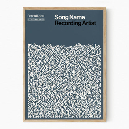 Custom Song Lyric Print (Natural Frame)