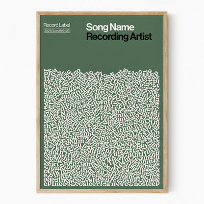 Custom Song Lyric Print (Natural Frame)