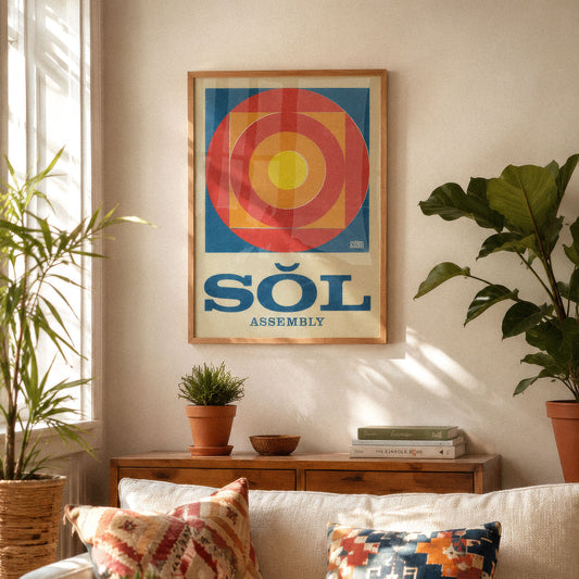 Summer Solstice, Poster Sun Print, graphic poster 