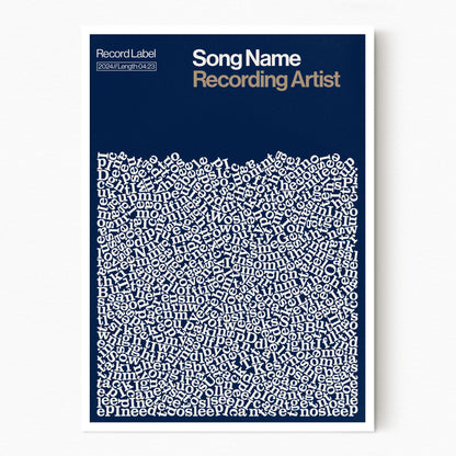 Custom Song Lyric Print (White Frame)