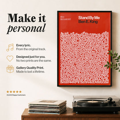 personalised music gift custom song lyric poster