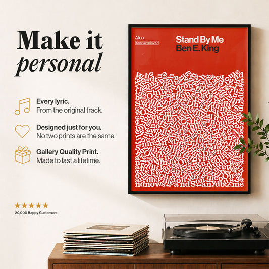 personalised music gift custom song lyric poster