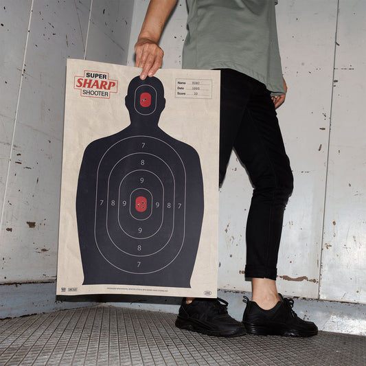 WOMAN HOLDING SUPER SHARP SHOOTER JUNGLE DRUM AND BASS POSTER